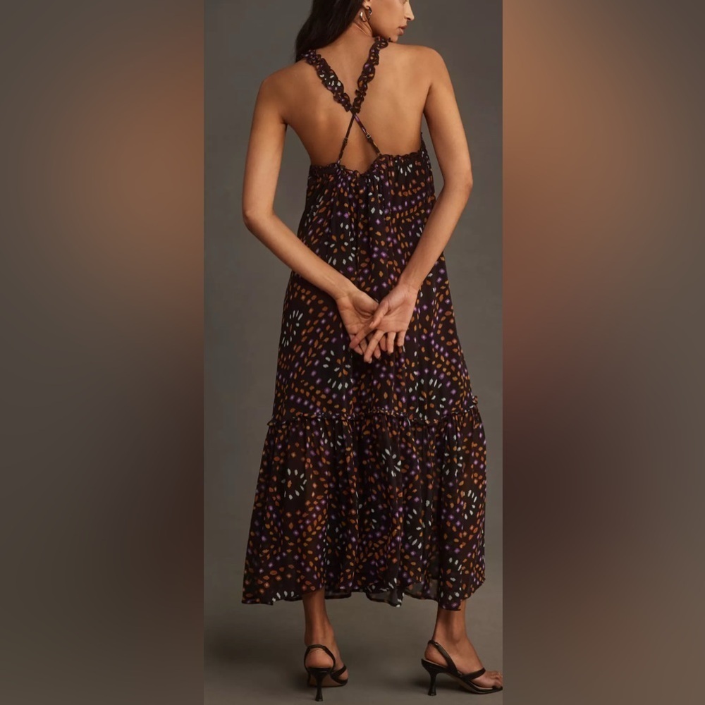 NWT By Anthropologie Sleeveless Chiffon Midi Dress, Size XS - Picture 2 of 15